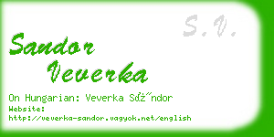 sandor veverka business card